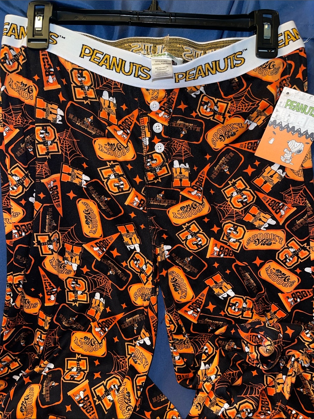 Peanuts Women's Orange & Black Halloween Pajama Bottoms